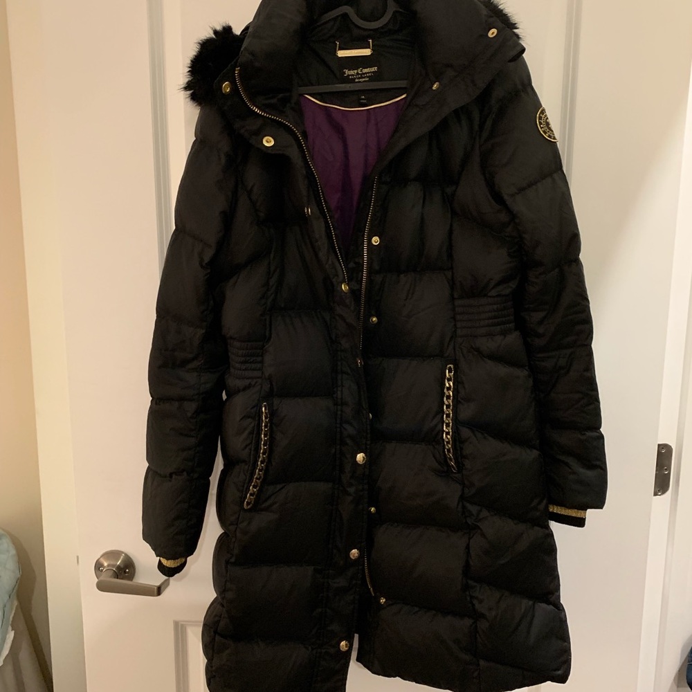 Juicy Couture Puff Long Jacket Black M